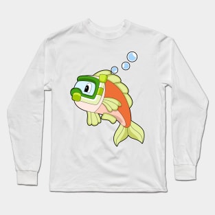 Fish Swimming Snorkel Long Sleeve T-Shirt